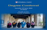 Degree Conferral – Tuesday 29 June 2021 10