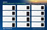 2021 Broadcast Calendar - Imagine Communications