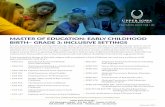 MASTER OF EDUCATION: EARLY CHILDHOOD BIRTH– GRADE 3 ...