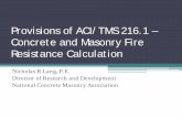 Provisions of ACI/TMS 216.1 – Concrete and Masonry Fire ...