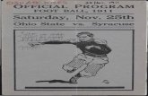 FOOT BALL, 1911 Saturday, Nov. 25th - Ohio State University