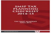 SMSF Tax Planning Checklist 2014 15