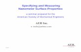 Specifying and Measuring Nanometer Surface Properties