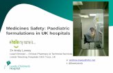 Medicines Safety: Paediatric formulations in UK hospitals