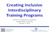 Creating Inclusive Interdisciplinary Training Programs