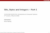 Bits, Bytes and Integers – Part 1 15-213/18-213/15-513 ...