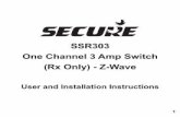 SSR303 One Channel 3 Amp Switch (Rx Only) - Z-Wave