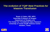 The evolution of TQIP Best Practices for Massive Transfusion