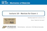 Lecture 18 –Review for Exam 1