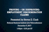 Proving – or Disproving- Employment Discrimination Claims