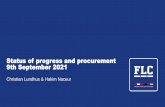 Status of progress and procurement 9th September 2021