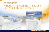 CEREC MUCH MORE THAN RESTORATIONS.