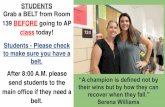 STUDENTS Grab a BELT from Room 139 BEFORE going to AP ...