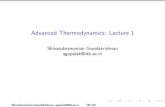 Advanced Thermodynamics: Lecture 1