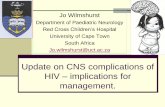 Update on CNS complications of HIV implications for ...