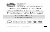 Just-in-Time Training Workshop Term 1 2017