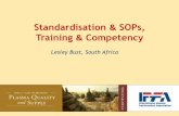 Standardisation SOPs, Training Competency