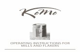 OPERATING INSTRUCTIONS FOR MILLS AND FLAKERS