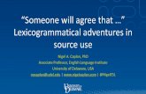 “Someone will agree that …” Lexicogrammatical adventures ...