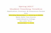 Spring 2017 Student Teaching Timeline - King's College