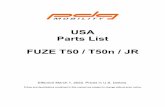 USA Parts List FUZE T50 / T50n / JR