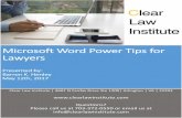 Microsoft Word Power Tips for Lawyers