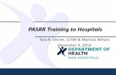 PASRR Training to Hospitals - Department of Health