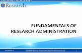 FUNDAMENTALS OF RESEARCH ADMINISTRATION