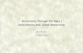 Astronomy Through the Ages 1 Early History and Greek Astronomy