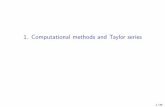 1. Computational methods and Taylor series