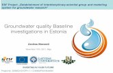 Groundwater quality Baseline investigations in Estonia