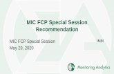 MIC FCP Special Session Recommendation