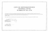 CITY OF JEFFERSONTOWN GENERAL FUND WARRANT NO. 1374
