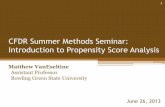CFDR Summer Methods Seminar: Introduction to Propensity ...