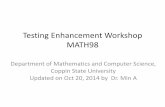 Testing Enhancement Workshop MATH98