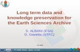 Long term data and knowledge preservation for the Earth ...