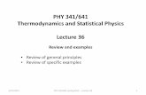 PHY 341/641 Thermodynamics and Statistical Physics Lecture 36
