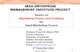 Session on Marketing Process and Tracking for Seed ...