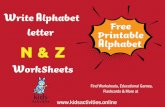W Alphabet letter Free Printable N & Z Alphabet WorkSheets