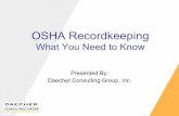 OSHA Recordkeeping (What You Need to Know) 10 12 2009