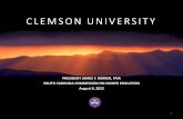IMPLEMENTING THE Clemson 2020 Roadmap