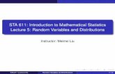 STA 611: Introduction to Mathematical Statistics Lecture 5 ...