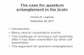 The case for quantum entanglement in the brain
