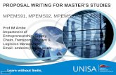 PROPOSAL WRITING FOR MASTER’S STUDIES MPEMS91, …