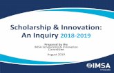 Scholarship & Innovation: An Inquiry 2018-2019