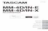 MM-4D/IN-E / MM-4D/IN-X Owner's Manual - Tascam