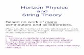 Horizon Physics and String Theory Yale
