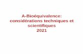 A-Bioéquivalence: considérations techniques et ...