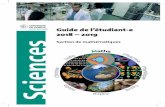 Guide de l’étudiant-e 2018 – 2019 Sciences