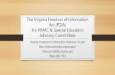 The Virginia Freedom of Information Act (FOIA) For PEATC ...